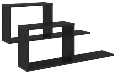 Produktbild von vidaXL Schweberegale 2 pcs Schwarze Eiche 80 x 15 x 30 cm