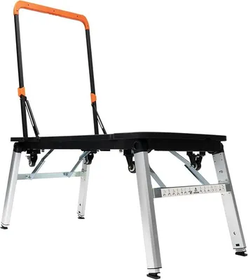 Imagen del producto de Mesa de trabajo multifuncional para garaje, carro de taller con 7 funciones, banco de trabajo plegable, carro portátil, capacidad de carga de 150/250 kg, altura de la mesa ajustable de 520 a 780 mm, carro con plataforma móvil