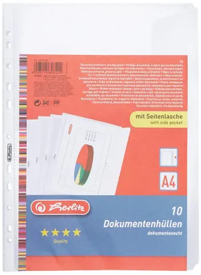 Zdjęcie produktu dla Herlitz 5896204, A4, Polipropylen (PP), Przezroczysty, 10 szt.