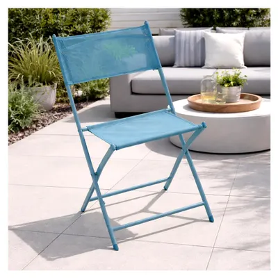 Produktbild von Hochlehner Gartenstuhl klappbar für Outdoor und Camping, wetterfest in Türkis
