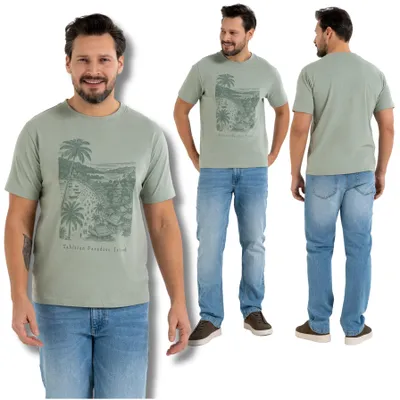 Productafbeelding van T-shirt – heren T-shirt, maat M – groen heren T-shirt – zomer T-shirt – T-shirt met korte mouwen