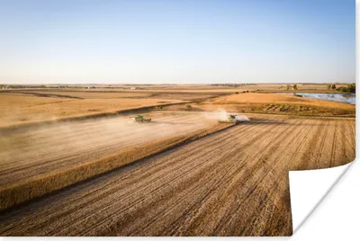 Produktbild von MuchoWow® Poster Feld - Bauernhof - Traktor - Landwirt - Landleben 120x80 cm - Bilder