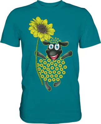 Produktbild von Schaf Sonnenblumen T-Shirt Lustiges Gärtner Geschenk Garten – Diva Blue / L