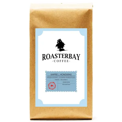 Produktbild von Kaffee | Roasterbay Premium Crema aus Honduras | Ganze Kaffee Bohnen | milde Röstung | 100% Arabica | 500 Gramm