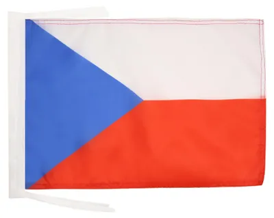 Flagge Tschechien 45x30 cm mit Kordeln, Polyester
