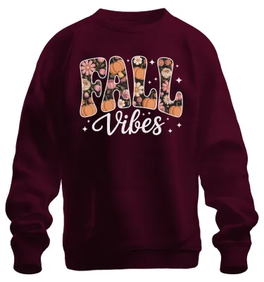 Productafbeelding van Herfstgevoel, herfst, pompoen, bloemen, boho, vintage, bloemenprint, gezellig, uni sweatshirt, trui, bordeauxrood, 3XL