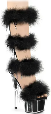 Produktbild von ADORE-728F Damen Sandale von Pleaser, Transparent Schwarz , EU 36, US 6