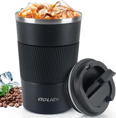 Image de Aolieh Tasse thermique en acier inoxydable Travel Mug Tasse à café isolante 510ML Vert