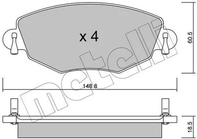 Produktbild von METELLI Bremsbeläge Satz Vorne Bremsklötze für FORD MONDEO III Kombi (BWY) 22-0318-0