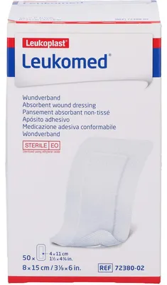 Obrázok produktu pre Sterilné náplasti Leukomed 8x15 cm 50 ks