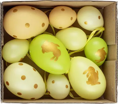 Produktbild von 20x Ostereier Kunststoff  "Frühling" 6/4 cm