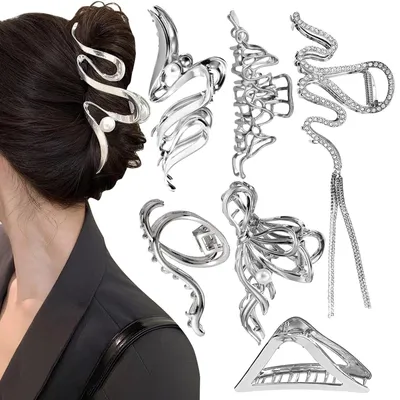 Image de Lot de 6 grandes pinces à cheveux pour femmes