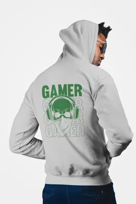 Produktbild von D&B Uni Hoodie ZIPST00202 Gamer HellGrau-Größe 2XL