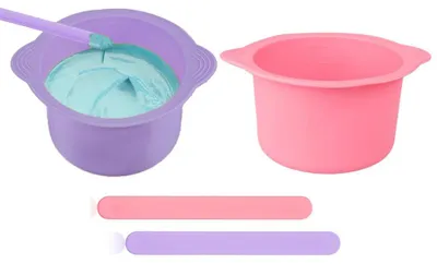 Productafbeelding van Wasverwarmers, siliconen, 10 x 6,5 cm, 2 stuks, met roerstaafjes, voor het wassen