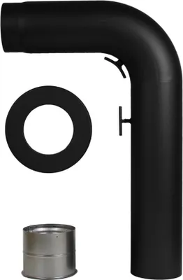 Produktbild von CONFUEGO Ofenrohr-Set gezogen (fullform) | Premium schwarz ø 150 mm