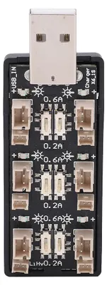 Produktbild von 6-Kanal-USB-zu-3,8-V-Batterieladegerät 2,5-4,35-V-Ladeplatine mit LED-Anzeigen