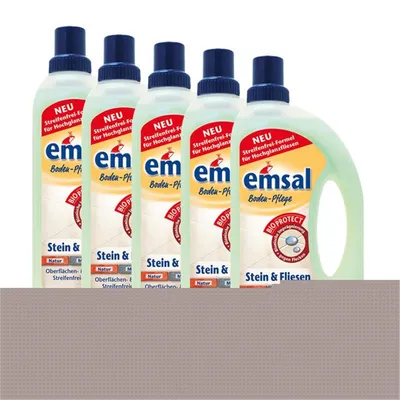 Produktbild von 5x emsal Boden-Pflege Stein & Fliesen 1 Liter mitBioprotect Oberflächen & Fugen
