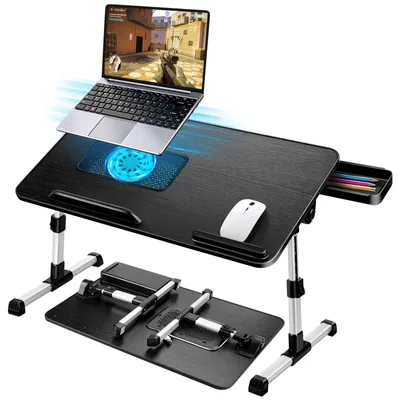 Produktbild von Laptoptisch für das Bett - Verstellbare Höhe und Winkel mit Kühlung
