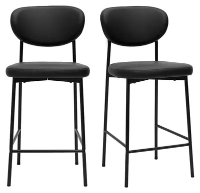 Produktbild von Miliboo - Schwarze Barhocker H65 cm (2er-Set) BREKA