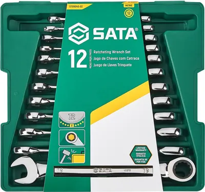 Obrázek produktu pro SATA Klucz Płasko-Oczkowy 12 szt. z Grzechotką