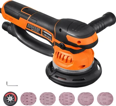 Obrázek produktu pro Excentrická bruska 6'' Dvojitá bruska 10 ks brusných papírů 6 rychlostí