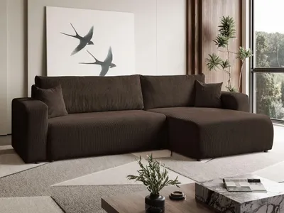 Produktbild von FurMeb24 ECKSOFA SENNA L-form 277 x 143 cm - BRAUN - mit Schlaffunktion und Bettkasten