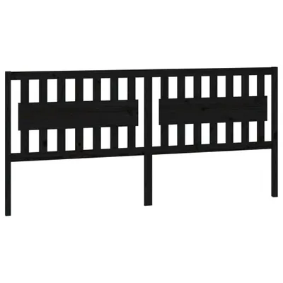 Image de vidaXL Tête de lit noire 205,5x4x100 cm pin massif