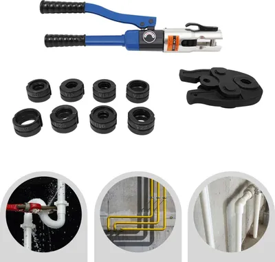 Produktbild von Hydraulische Crimpzange - Kabelschuh-Presswerkzeug - Matrizen U16 U20 U25 U32 V12 V15 V18 V22 V28 - Profi - Blau