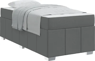 Obrázek produktu pro vidaXL Rám postele s matrací tmavě šedý 100 x 200 cm látka