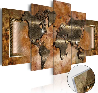Immagine prodotto di lastra in vetro acrilico da 3 mm Quadro in vetro acrilico - Mappa in acciaio 200x100 cm Karten k-C-0012-k-n