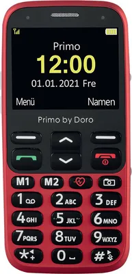Produktbild von Doro Primo 368 5,84 cm (2.3") 92 g Schwarz, Rot Seniorentelefon