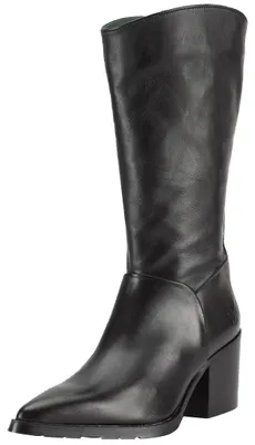 Produktbild von Wadenhohe Lederstiefel LINOSA D278 mit mittelhohem Absatz und spitzer Zehenpartie