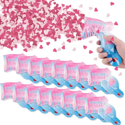 20 Gender-Reveal-Konfettikanonen, rosa, biologisch abbaubar
