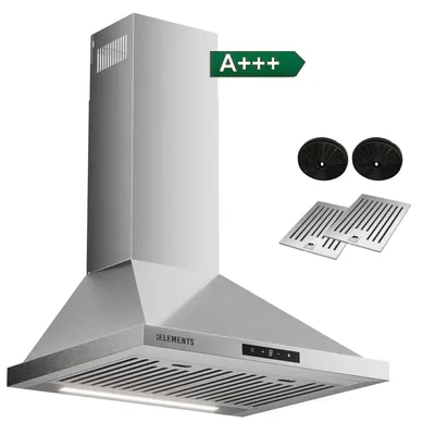 Produktbild von KB ELEMENTS Dunstabzugshaube unterbau 60cm, Unterbauhaube 60 cm, 650 m³/h, Touch- und Gestensteuerung, Doppelter motor, Abluft, Umluft