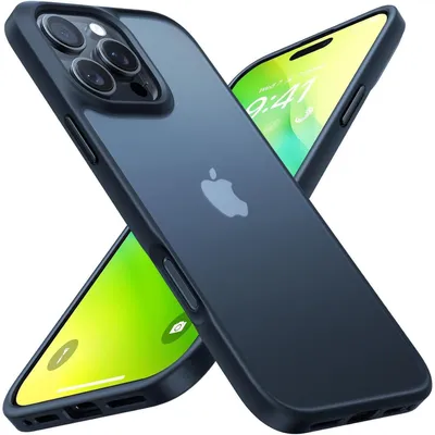 Produktbild von Schutzhülle für iPhone 16 Pro Max Matt Schwarz Militärstandard Kratzfest Stoßfest DIY Knöpfe