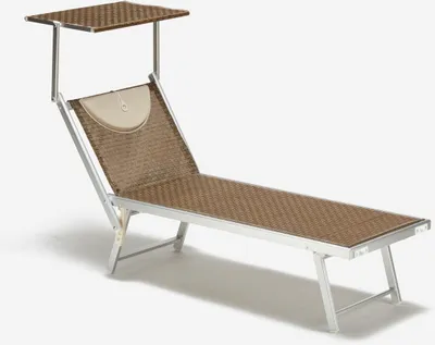 Produktbild von Liegestuhl Strandliege Sonnenliege aus Aluminium Santorini Limited Edition - Moka - Braun Santorini