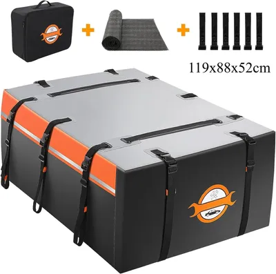 Produktbild von 566L Samochodowy box dachowy, samochodowa torba dachowa 1000D Składany wodoodporny box dachowy z hakami, matą antypoślizgową i paskami odblaskowymi, do samochodów z/bez bagażnika dachowego