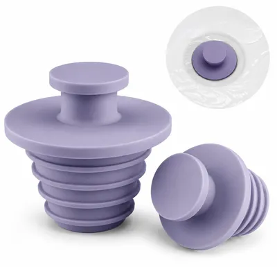 Produktbild von Silikon Abflussstopfen 2 Stück, Universal Badewannenstöpsel mit Haarfänger für Dusche, Waschbecken und Bad, wiederverwendbarer Abflussfilter