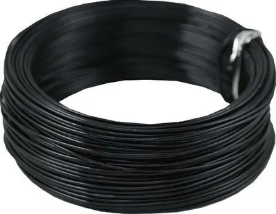 Produktbild von Draht für Dekoration TANEA, schwarz lackiert, 60m, Ø2mm - Aluminiumdraht