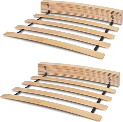 Obrázok produktu pre Rolovací lamelový rošt 140x200 cm (2x70cm) na posteľ - Kvalitný rolovací lamelový rošt 17 ohýbaných lamiel z brezového dreva spojených pásom.lamelové rošty drevené lamely skladacie Určené pre pružinové a penové matrace.