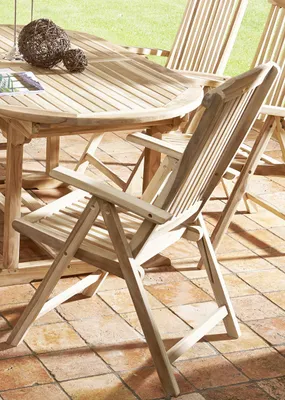 Produktbild von Gartenmöbel Set 7tlg Teak Gartentisch ausziehbar 180-240 cm ARUBA