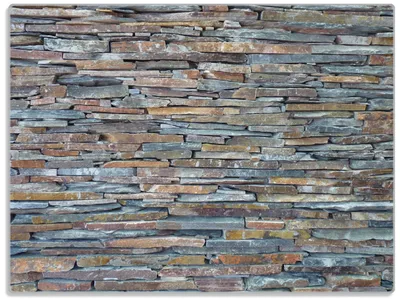 Produktbild von Wallario Glasunterlage, Schneidebrett aus Glas, Größe 30 x 40 cm, Motiv Natursteinmauer in grau braun