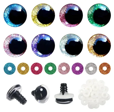 Productafbeelding van Glitter Veiligheidsogen voor Creatief Knutselen (64 Stuks)