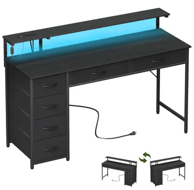 Immagine prodotto di Scrivania da gioco - Nera - 120 x 48 cm - 6 cassetti