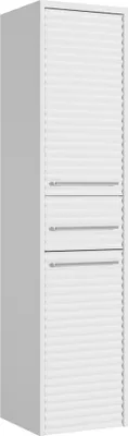 Produktbild von Badplaats Badezimmerschrank Etna 30 x 35 x 130 cm  Weiß Matt - Hoch Badschrank mit 2 Türen