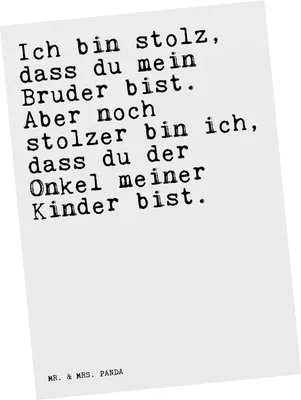 Produktbild von Mr. & Mrs. Panda Postkarte Ich bin stolz, dass... - Weiß - Geschenk, stolz, Grußkarte, Onkel Spruch, Fotokarte, Ansichtskarte, Sprüche, Postkarten, Geburt, schöner