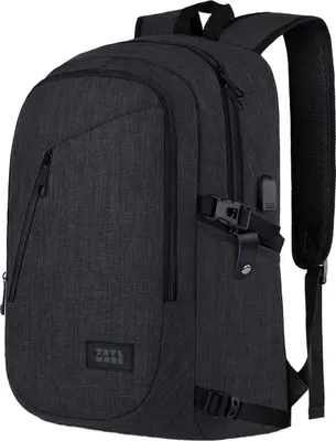 Produktbild von TRVLMORE 25L Rucksack - Rucksack mit 15,6 Zoll Laptopfach - Schulrucksack - Spritzwassergeschützt - Herren und Damen - Jungen und Mädchen - Schwarz