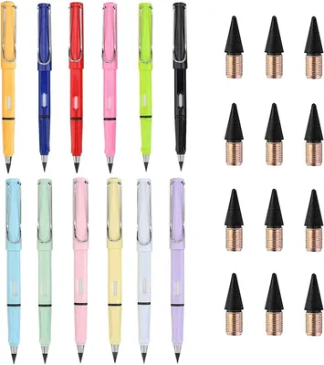 Produktbild von Der neue gefragte Bleistift(12 Stk,Farbe A mit 12 Spitzen)Ewiger Bleistift,Tintenlose Bleistifte,Unendlicher Bleistift,Immerwährender Bleistif