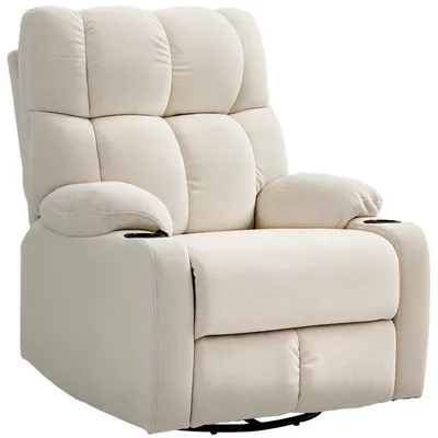 Produktbild von Relaxsessel mit Fußstütze, Liegesessel, drehbar, bis 150 kg, Stahlrahmen, 88x96x108cm, Beige