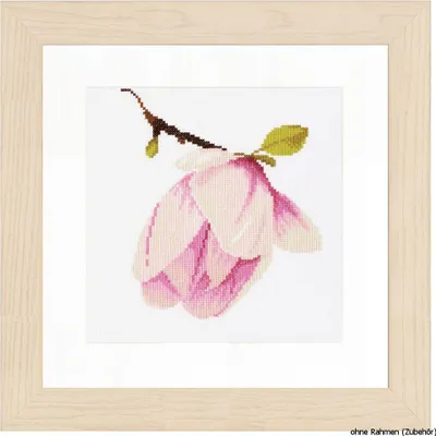Produktbild von Lanarte Kreuzstichset "Magnolienblüte Zählstoff", Zählmuster